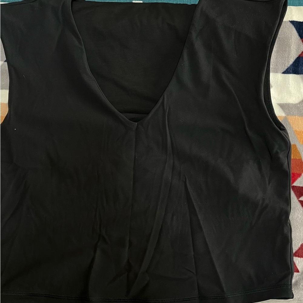 Athleta Black V-Neck Women's Work out yoga Top